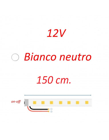 Led garage 1,5mt. con interruttore b.co neutro