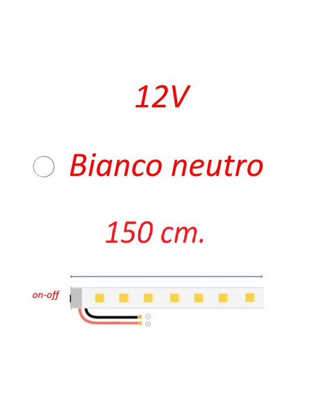 Led garage 1,5mt. con interruttore b.co neutro