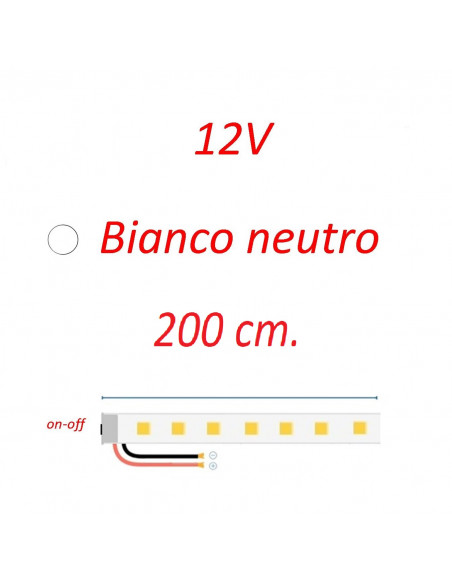 Led garage 2mt. con interruttore b.co neutro