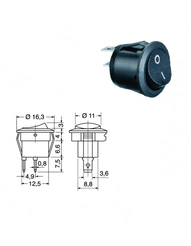 Interruttore a bilanciere ø 16 mm