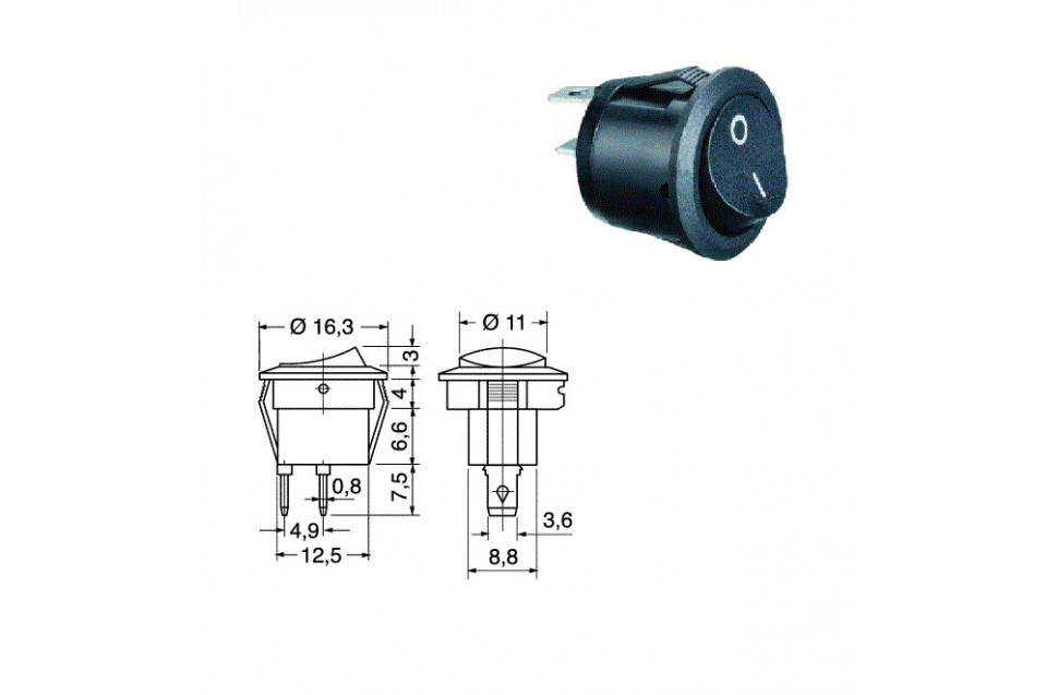 Interruttore a bilanciere ø 16 mm