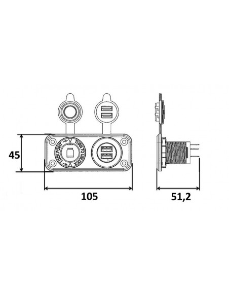 Presa usb/voltmetro