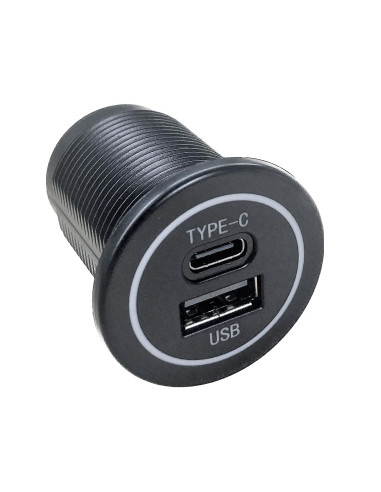 Adattatore USB Type C da incasso 3A