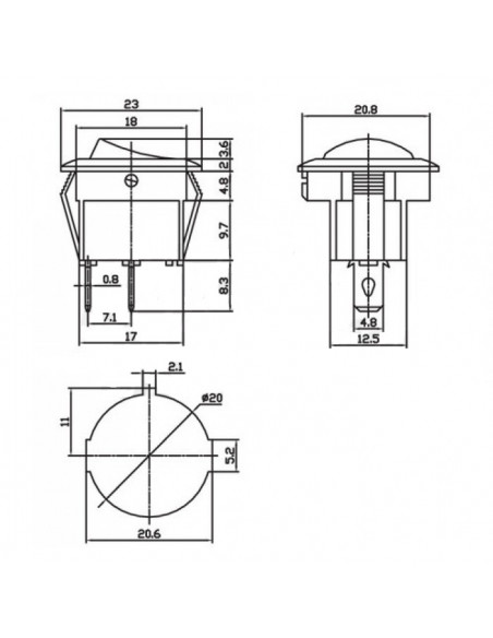 Pulsante a bilanciere bianco Ø 20 mm cf.5pz.