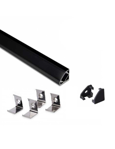 Kit Profilo angolare nero in alluminio 2mt....