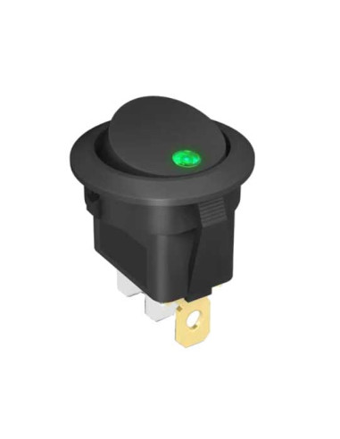 Interruttore con led verde 12V Ø 20 mm