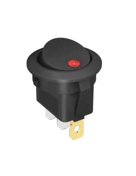 Interruttore con led rosso 12V Ø 20 mm