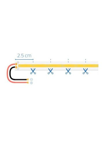 Strip led COB 12V – 10W/mt. b.co freddo...