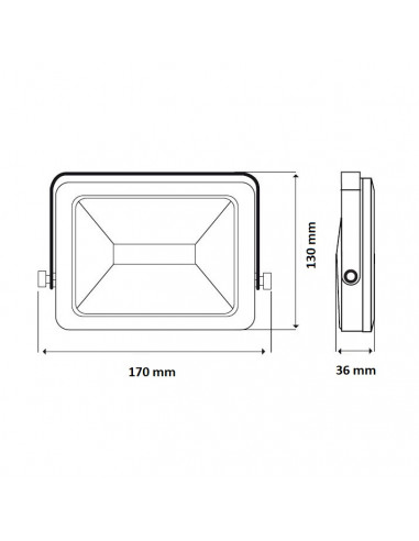 Faro led slim 20W b.co freddo