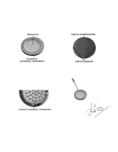 Spot parete slim con interruttore touch b.co neutro