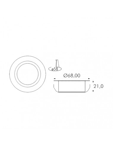 Spot ad incasso con modulo led b.co freddo (210lm)