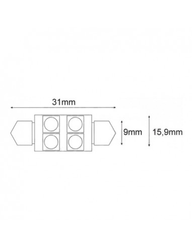 Lampada led a siluro 31 mm.