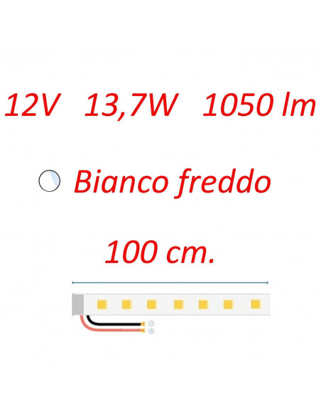 Plafoniera Stilo 100 cm. b.co freddo