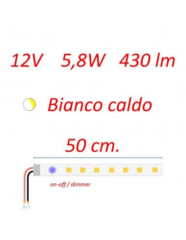 Plafoniera Stilo 50 cm. touch dimmer – b.co caldo