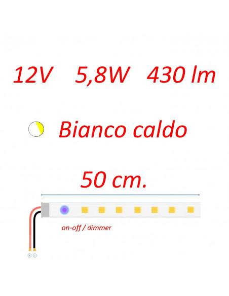 Plafoniera Stilo 50 cm. touch dimmer – b.co caldo