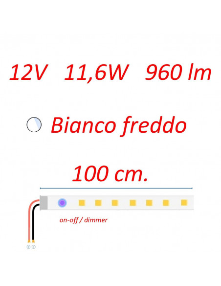 Plafoniera Stilo 100 cm. touch dimmer – b.co freddo
