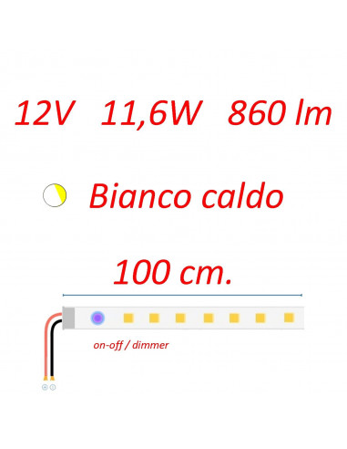 Plafoniera Stilo 100 cm. touch dimmer – b.co caldo