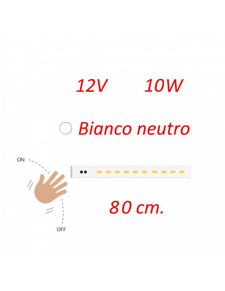 Plafoniera Flat 80 cm. con interruttore infrarosso