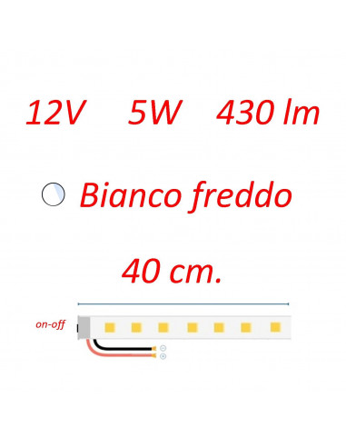 Plafoniera Stilo 40 cm. con interruttore b.co...