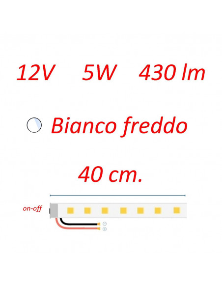 Plafoniera Stilo 40 cm. con interruttore b.co freddo