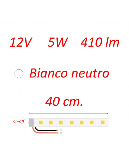 Plafoniera Stilo 40 cm. con interruttore b.co neutro