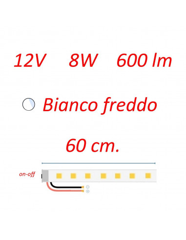 Plafoniera Stilo 60 cm. con interruttore b.co...