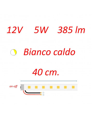 Plafoniera Stilo 40 cm. con interruttore b.co...