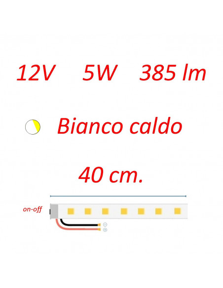 Plafoniera Stilo 40 cm. con interruttore b.co caldo